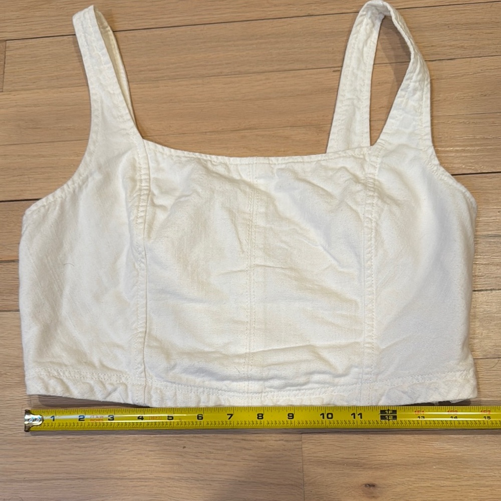 Pilcro White Cropped Tank Top - Picture 6 of 10